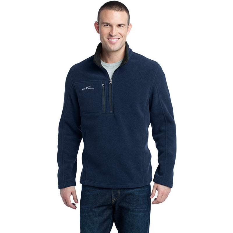 no-logo CLOSEOUT - Eddie Bauer 1/4-Zip Fleece Pullover-Eddie Bauer-River Blue-S-Thread Logic