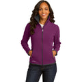 no-logo CLOSEOUT - Eddie Bauer Ladies Full-Zip Vertical Fleece Jacket-Eddie Bauer-Very Berry-M-Thread Logic