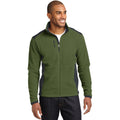 no-logo CLOSEOUT - Eddie Bauer Full-Zip Sherpa Fleece Jacket-Eddie Bauer-Evergreen/Grey Steel-L-Thread Logic