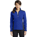 no-logo CLOSEOUT - Eddie Bauer Ladies Full-Zip Sherpa Fleece Jacket-Eddie Bauer-Sapphire/Grey Steel-L-Thread Logic