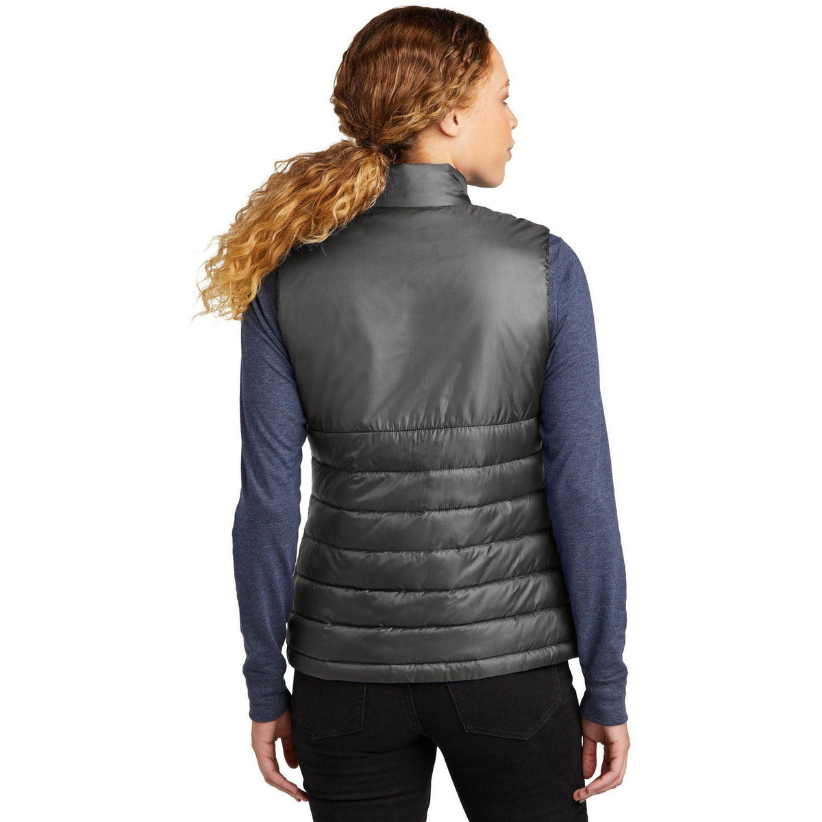 no-logo Eddie Bauer Ladies Quilted Vest-Eddie Bauer-Thread Logic