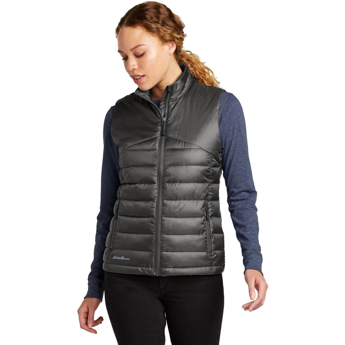 no-logo Eddie Bauer Ladies Quilted Vest-Eddie Bauer-Thread Logic