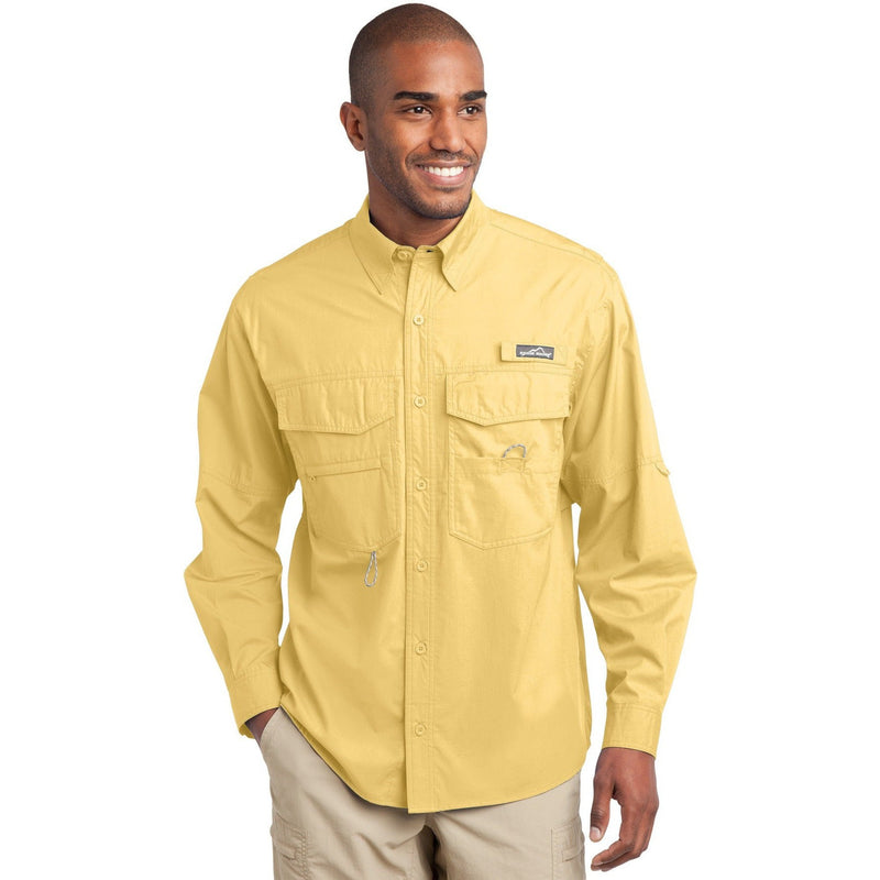 no-logo CLOSEOUT - Eddie Bauer Long Sleeve Fishing Shirt-Eddie Bauer-Goldenrod Yellow-S-Thread Logic