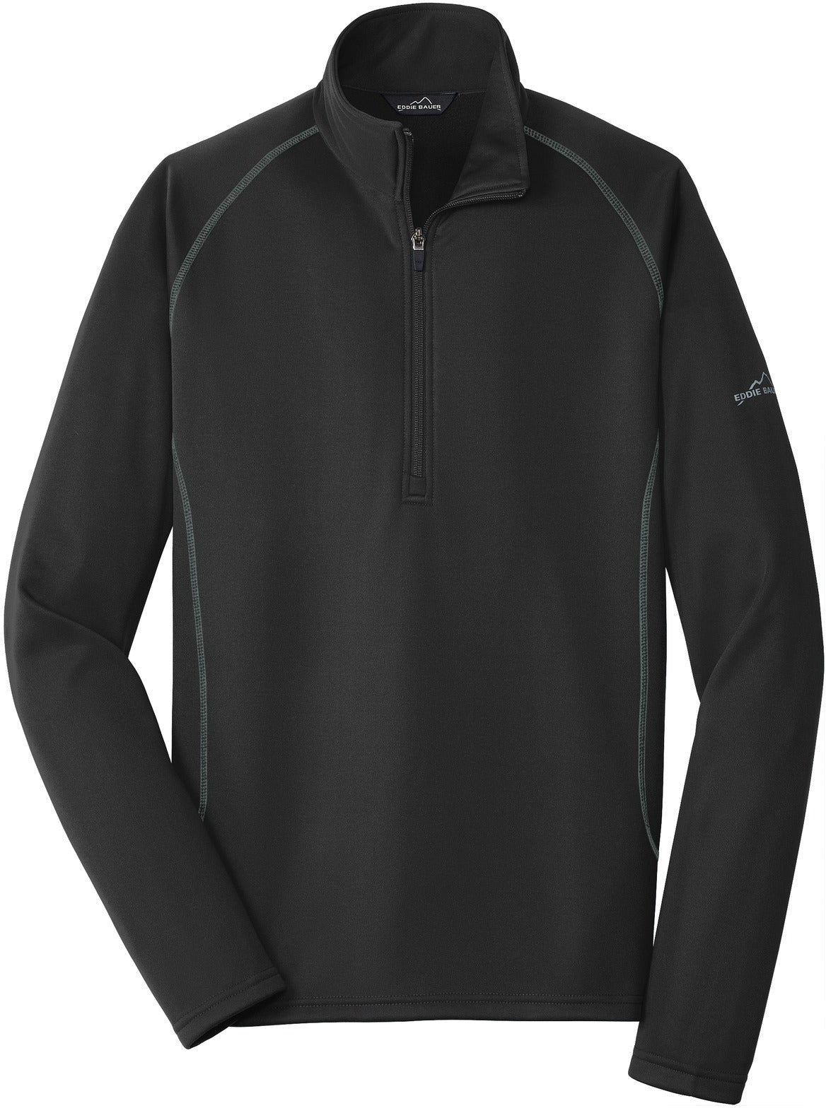 No-Logo CLOSEOUT - Eddie Bauer 1/2-Zip Base Layer Fleece-Quarter Zips-Eddie Bauer-Black-S-Thread Logic