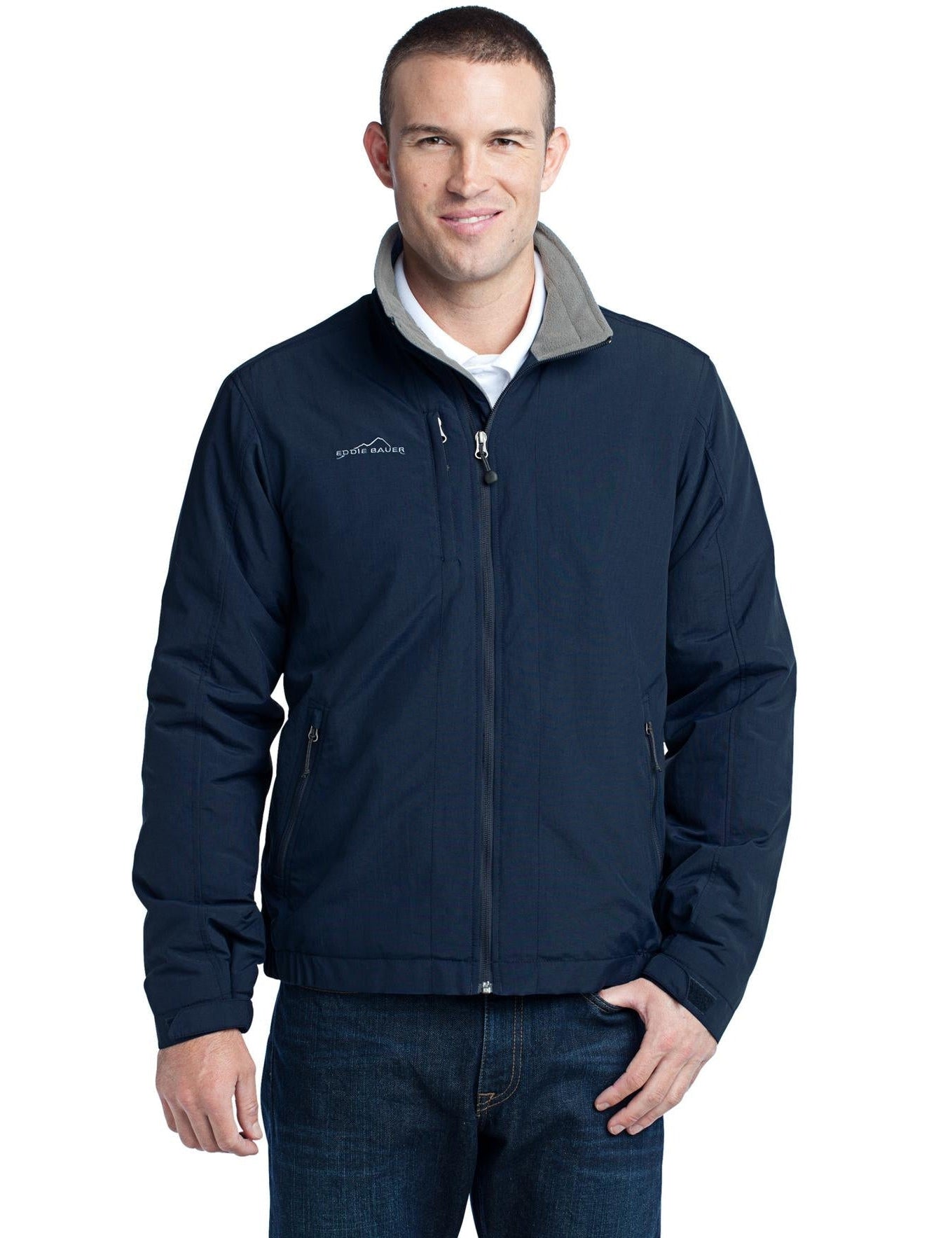 no-logo Eddie Bauer Fleece-Lined Jacket-Regular-Eddie Bauer-River Blue Navy-S-Thread Logic