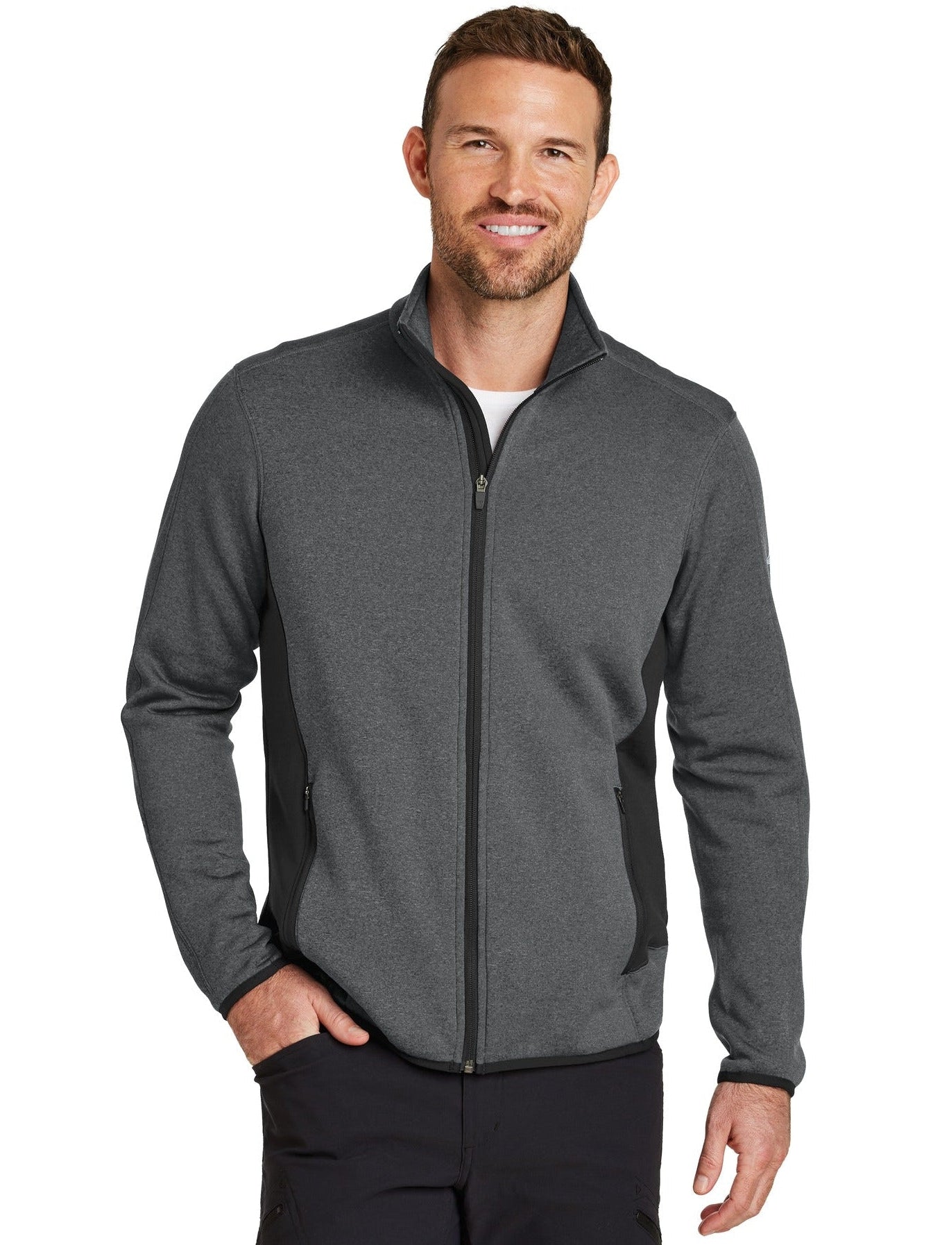 no-logo Eddie Bauer Full-Zip Heather Stretch Fleece Jacket-Regular-Eddie Bauer-Thread Logic