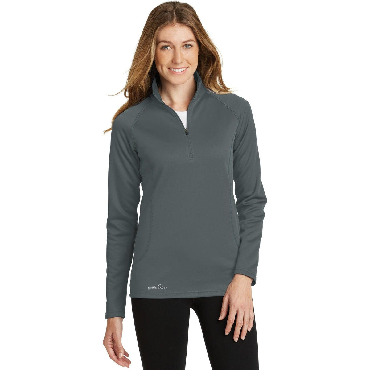 no-logo Eddie Bauer Women's 1/2-Zip Base Layer Fleece-Quarter Zips-Eddie Bauer-Thread Logic