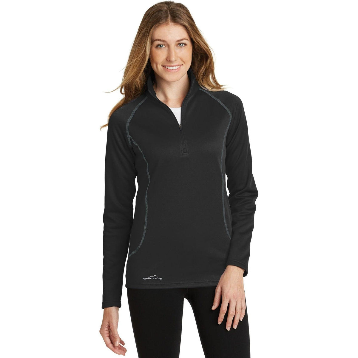no-logo Eddie Bauer Women's 1/2-Zip Base Layer Fleece-Quarter Zips-Eddie Bauer-Thread Logic