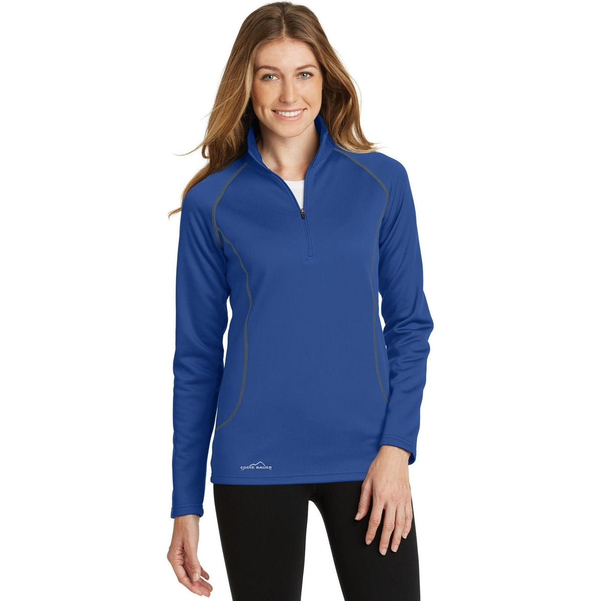 no-logo Eddie Bauer Women's 1/2-Zip Base Layer Fleece-Quarter Zips-Eddie Bauer-Thread Logic