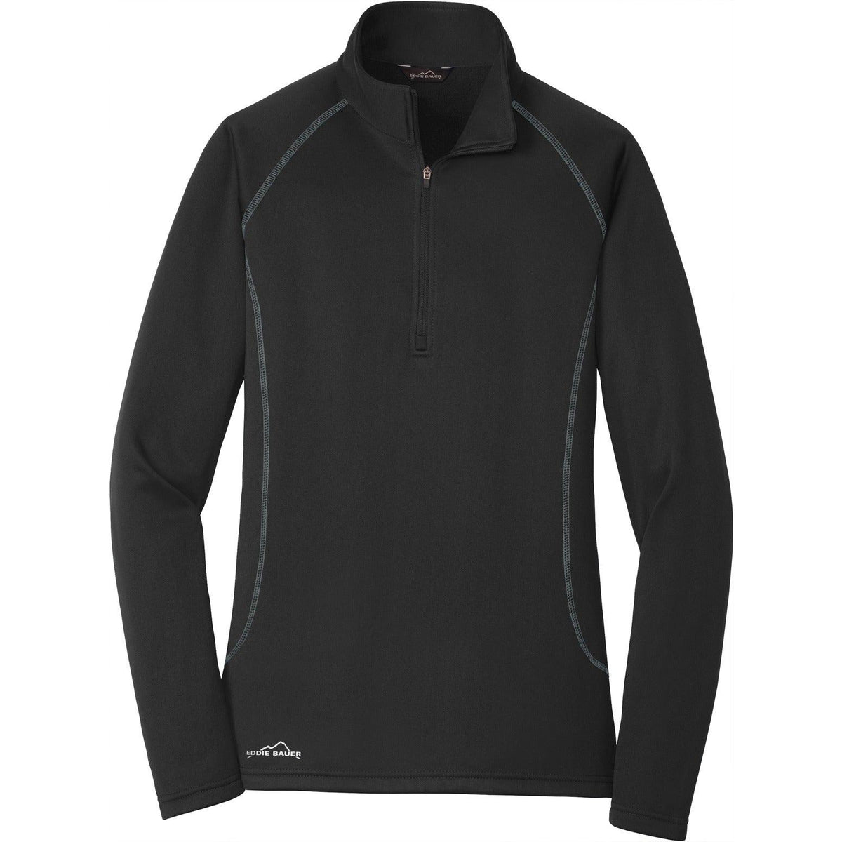 no-logo Eddie Bauer Women's 1/2-Zip Base Layer Fleece-Quarter Zips-Eddie Bauer-Black-XS-Thread Logic