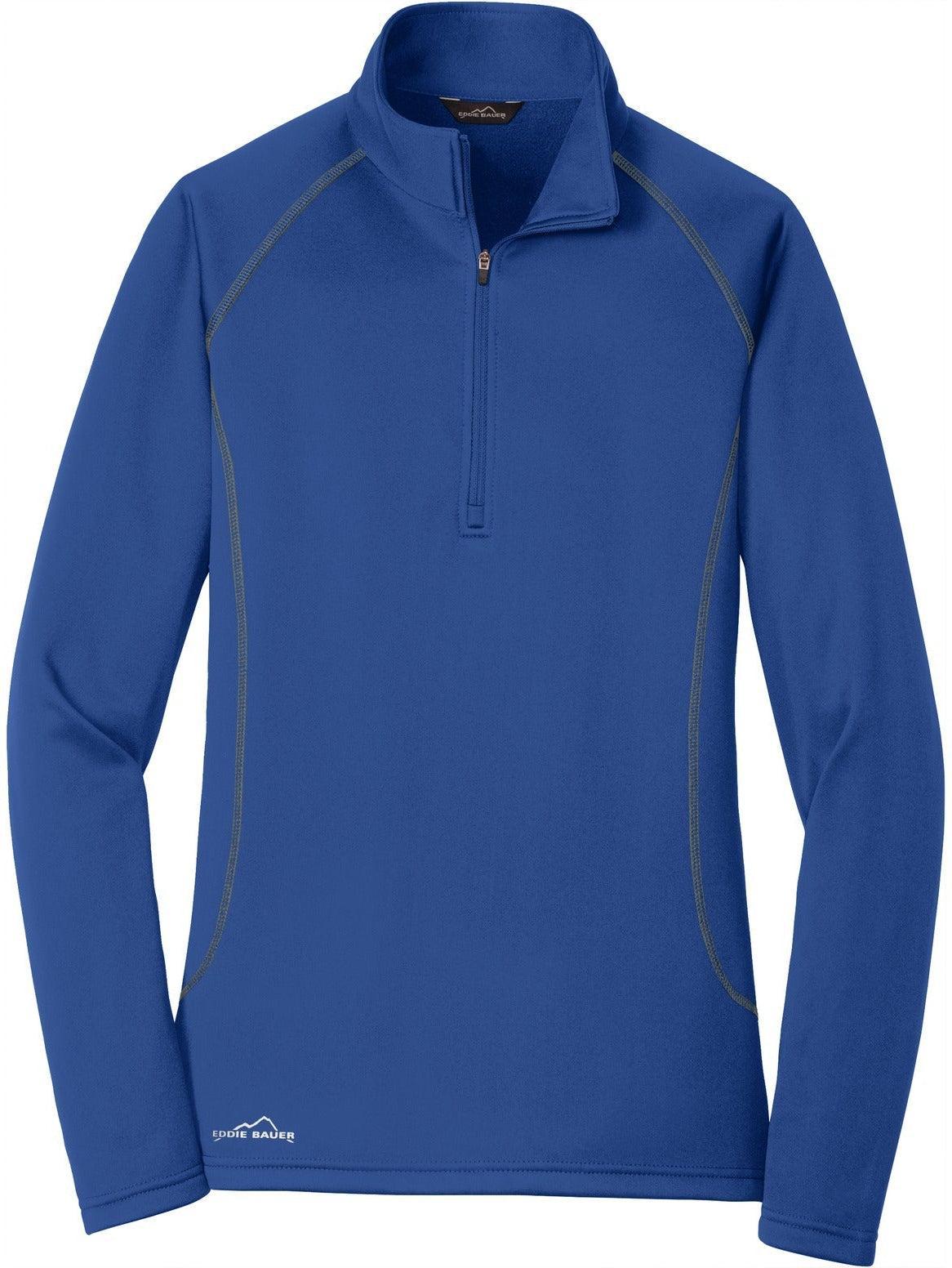 No-Logo CLOSEOUT - Eddie Bauer Ladies 1/2-Zip Base Layer Fleece-Quarter Zips-Eddie Bauer-Cobalt Blue-XS-Thread Logic