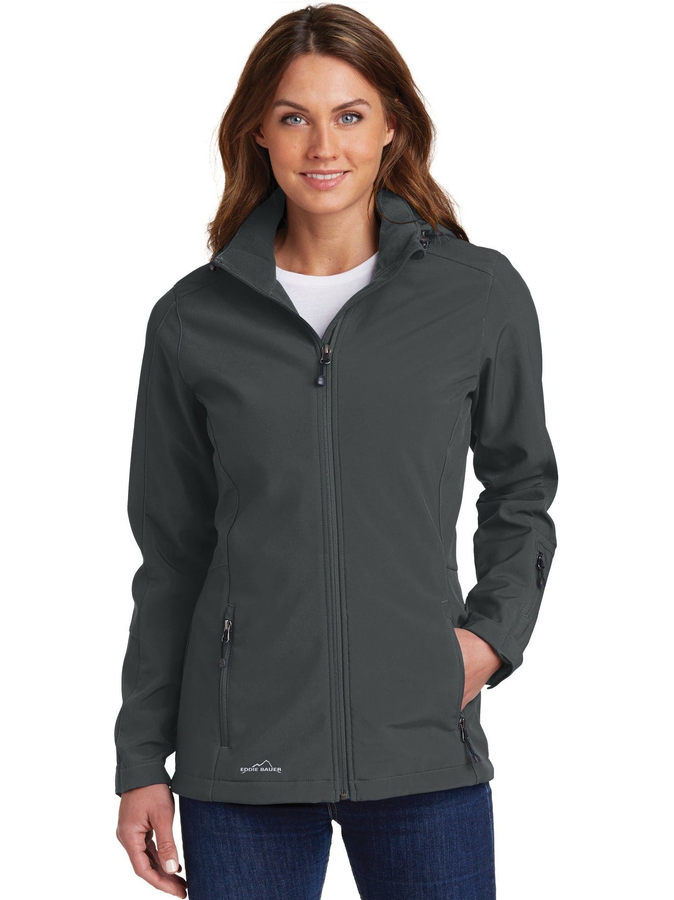 no-logo Eddie Bauer Ladies Hooded Soft Shell Parka-Regular-Eddie Bauer-Thread Logic
