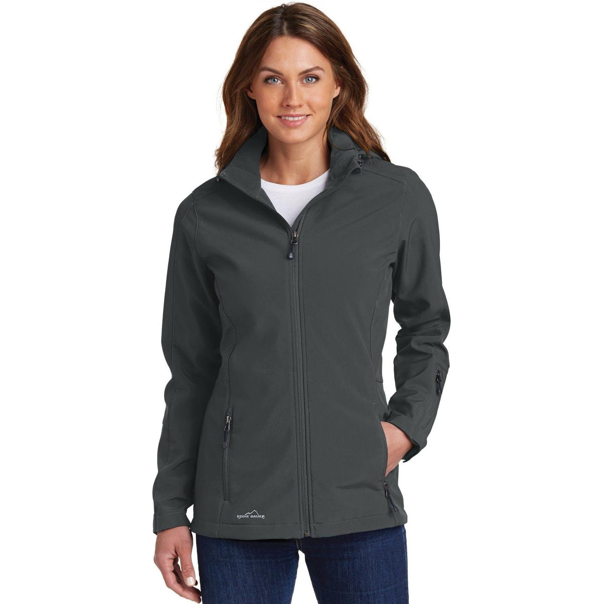 no-logo Eddie Bauer Ladies Hooded Soft Shell Parka-Regular-Eddie Bauer-Thread Logic