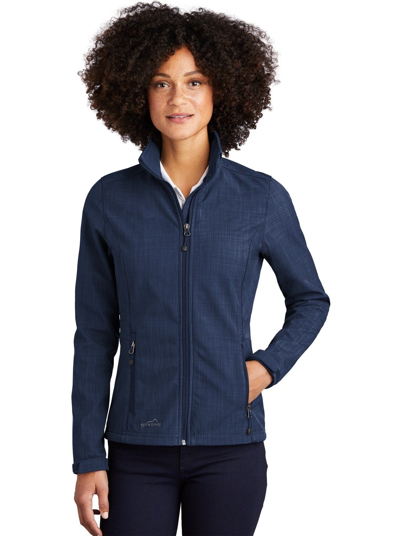 no-logo Eddie Bauer Ladies Shaded Crosshatch Soft Shell Jacket-Regular-Eddie Bauer-Thread Logic
