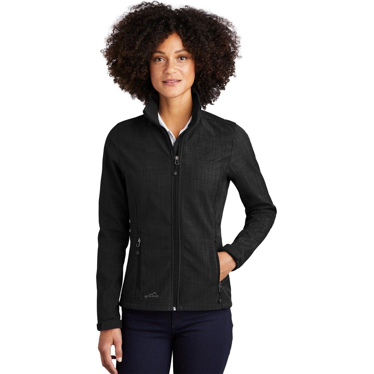 no-logo Eddie Bauer Ladies Shaded Crosshatch Soft Shell Jacket-Regular-Eddie Bauer-Thread Logic