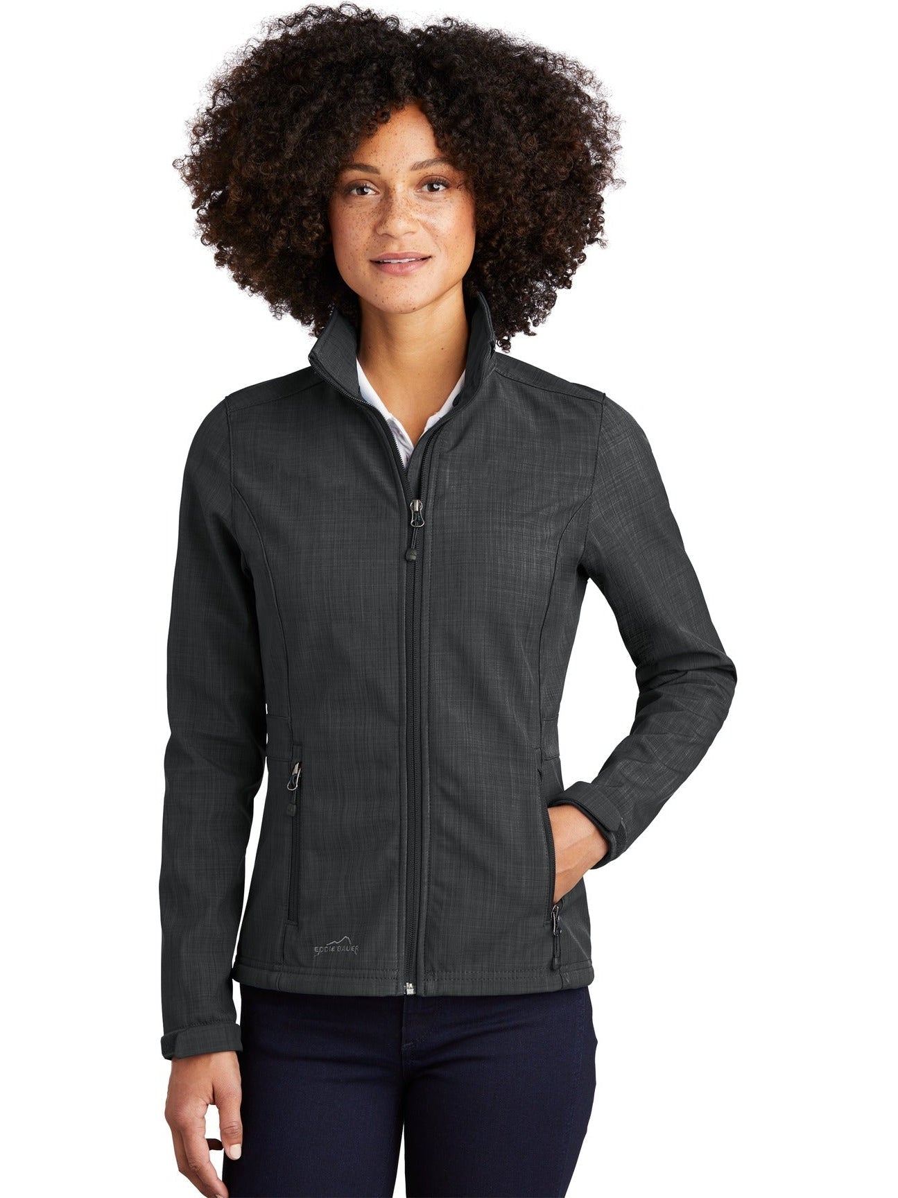 no-logo Eddie Bauer Ladies Shaded Crosshatch Soft Shell Jacket-Regular-Eddie Bauer-Thread Logic