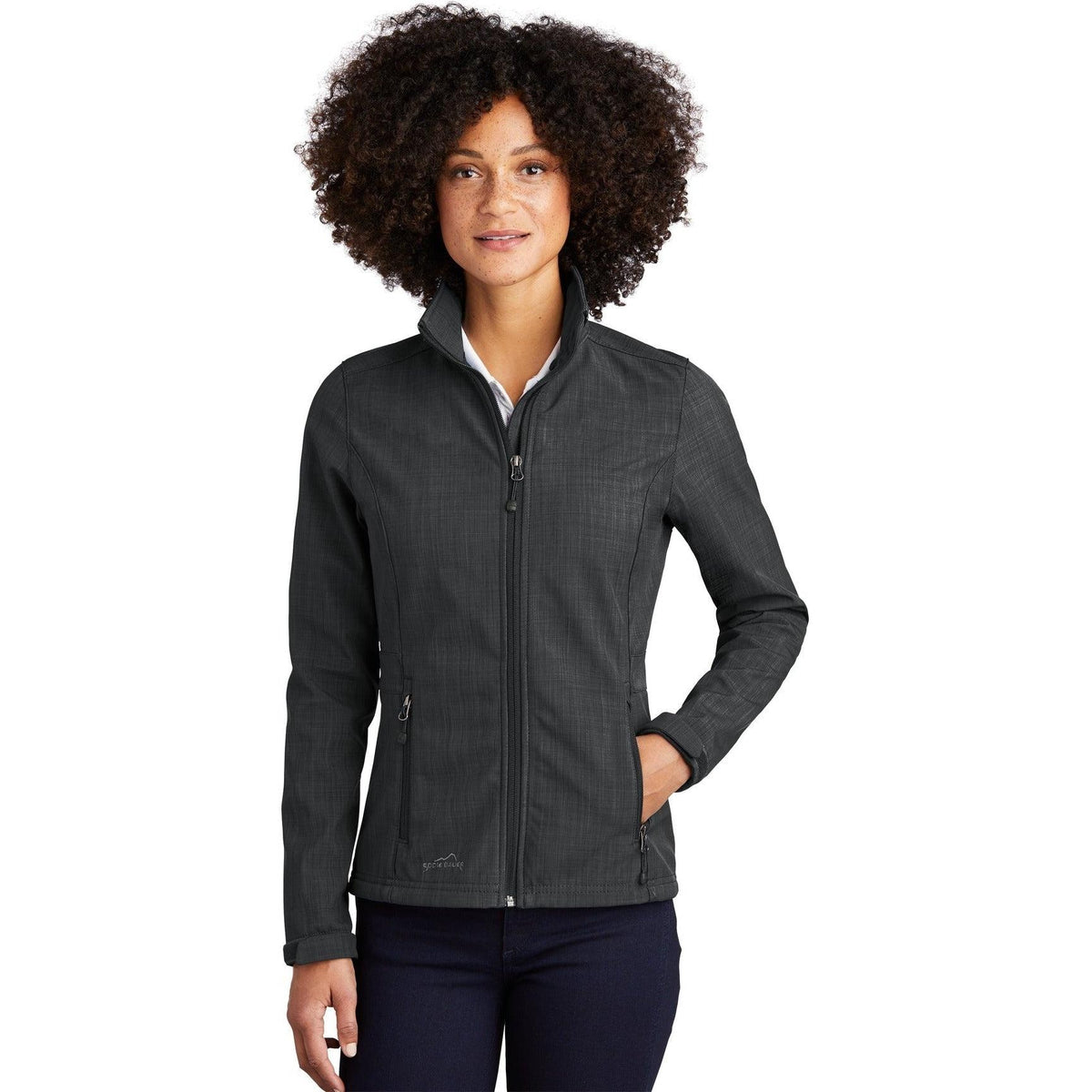 no-logo Eddie Bauer Ladies Shaded Crosshatch Soft Shell Jacket-Regular-Eddie Bauer-Thread Logic