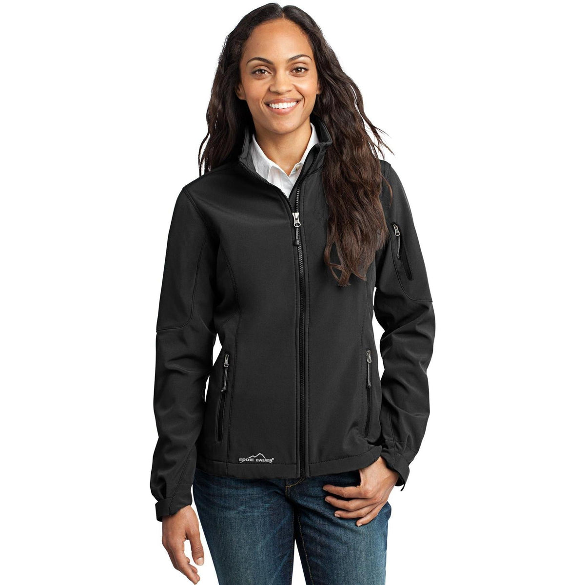 no-logo Eddie Bauer Women's Soft Shell Jacket-Regular-Eddie Bauer-Black-XS-Thread Logic