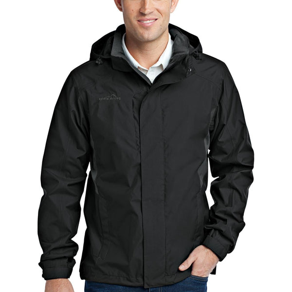 Corporate Eddie Bauer Men's Black-Grey Steel Rain Jacket