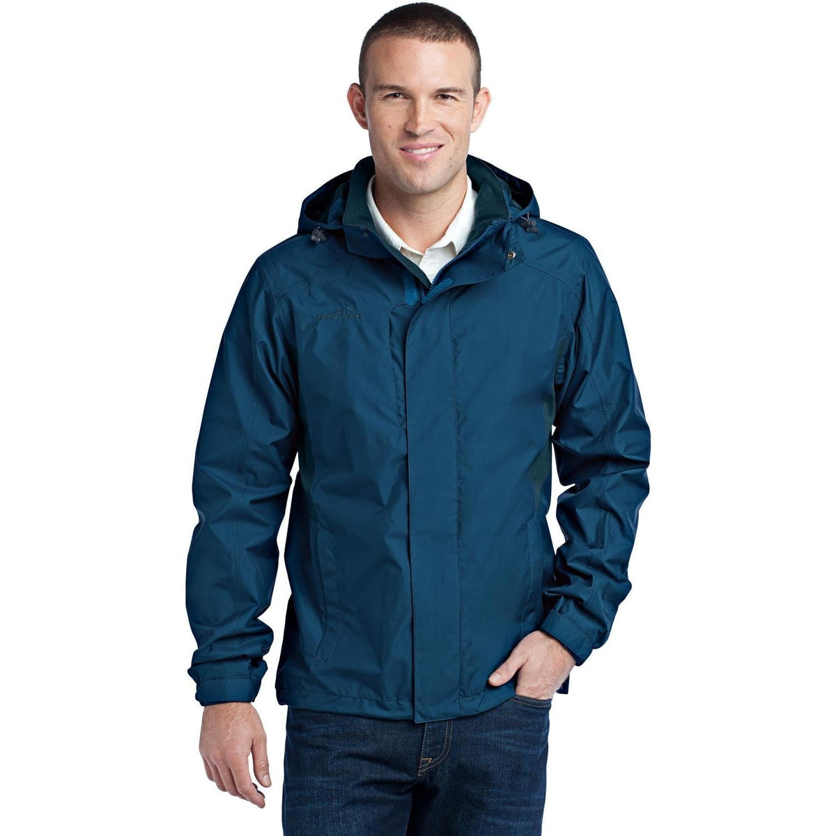 no-logo Eddie Bauer Rain Jacket-Regular-Eddie Bauer-Deep Sea Blue/Dark Adriatic-S-Thread Logic