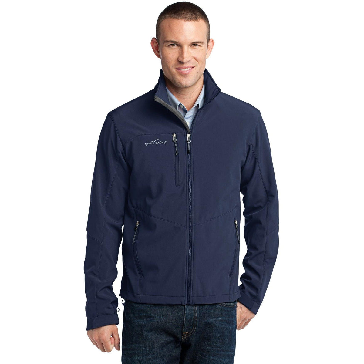 no-logo Eddie Bauer Soft Shell Jacket-Regular-Eddie Bauer-River Blue Navy-S-Thread Logic