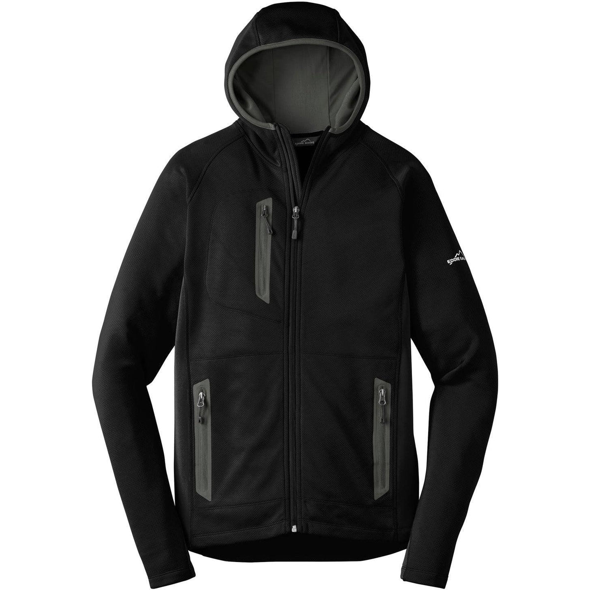 no-logo Eddie Bauer Sport Hooded Full-Zip Fleece Jacket-Regular-Eddie Bauer-Black-XS-Thread Logic