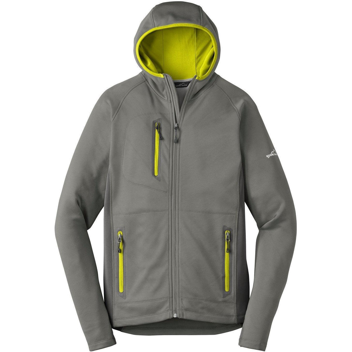 no-logo Eddie Bauer Sport Hooded Full-Zip Fleece Jacket-Regular-Eddie Bauer-Metal Grey/Grey Steel/Citron-XS-Thread Logic
