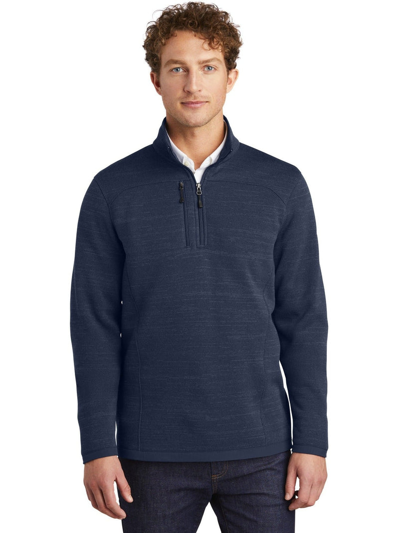 no-logo Eddie Bauer Sweater Fleece 1/4-Zip-Regular-Eddie Bauer-River Blue Navy Heather-S-Thread Logic