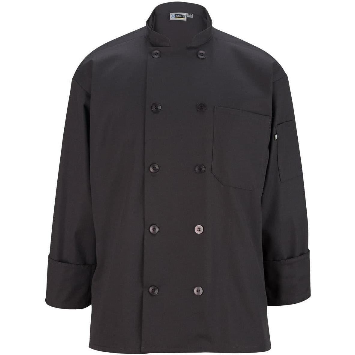 no-logo Edwards 10 Button Long Sleeve Chef Coat-Men's Chef Coats-Edwards-Steel Grey (Discontinued)-XS-Thread Logic