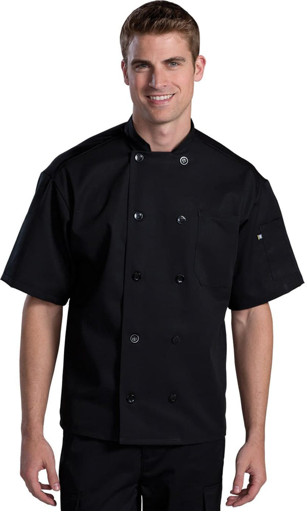 Edwards 10 Button Short Sleeve Chef Coat with Mesh