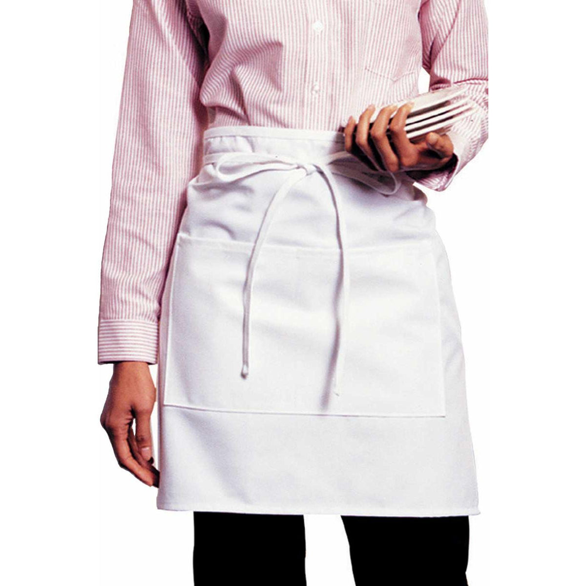 no-logo Edwards 2 Pocket Half Bistro Apron-APRONS-Edwards-White-1 Size-Thread Logic