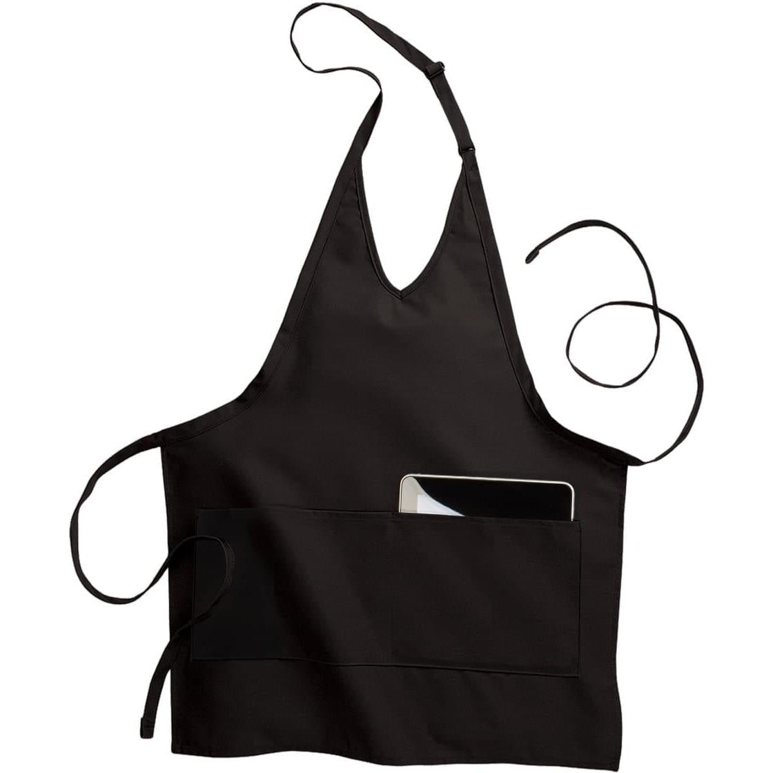no-logo Edwards 2 Pocket V Neck Bib Apron-APRONS-Edwards-Black-1 Size-Thread Logic