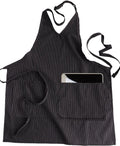 no-logo Edwards 2 Pocket V Neck Bib Apron-APRONS-Edwards-Black Stripe-1 Size-Thread Logic