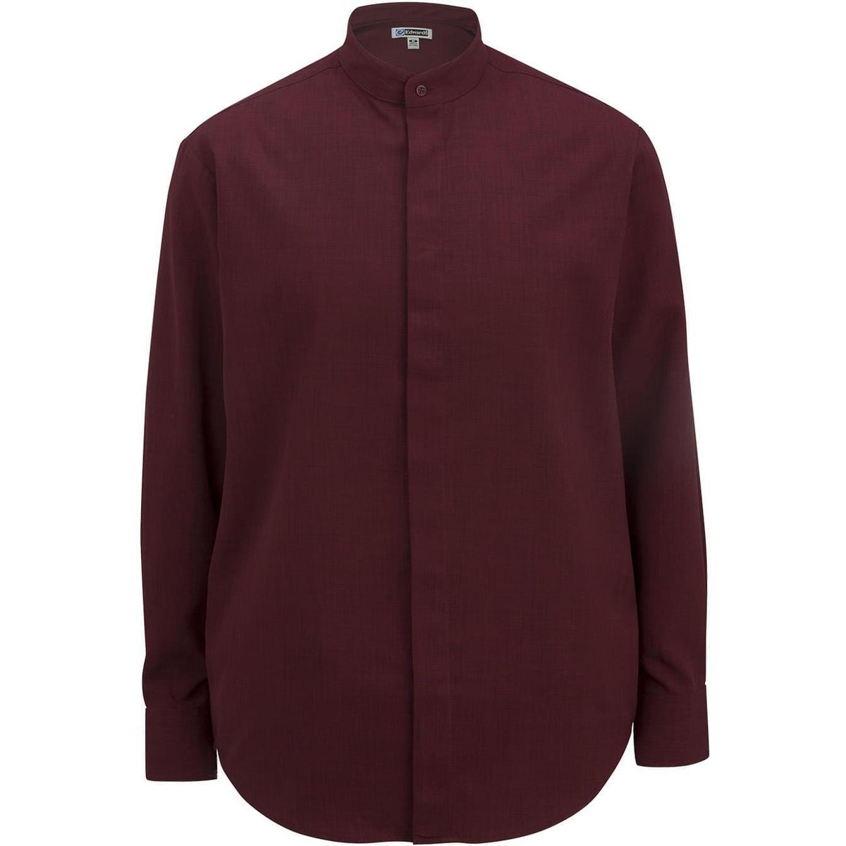 no-logo Edwards Bastiste Banded Collar Shirt-Dress Shirts-Edwards-Burgundy-S-Thread Logic