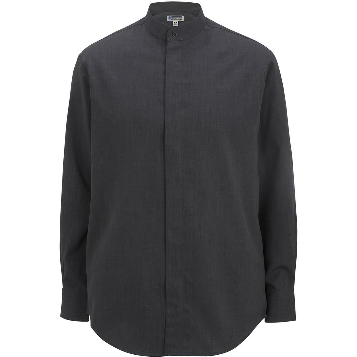 no-logo Edwards Bastiste Banded Collar Shirt-Dress Shirts-Edwards-Steel Grey-S-Thread Logic