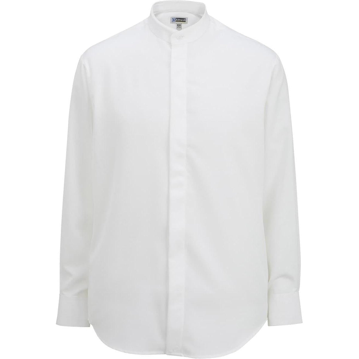 no-logo Edwards Bastiste Banded Collar Shirt-Dress Shirts-Edwards-White-S-Thread Logic
