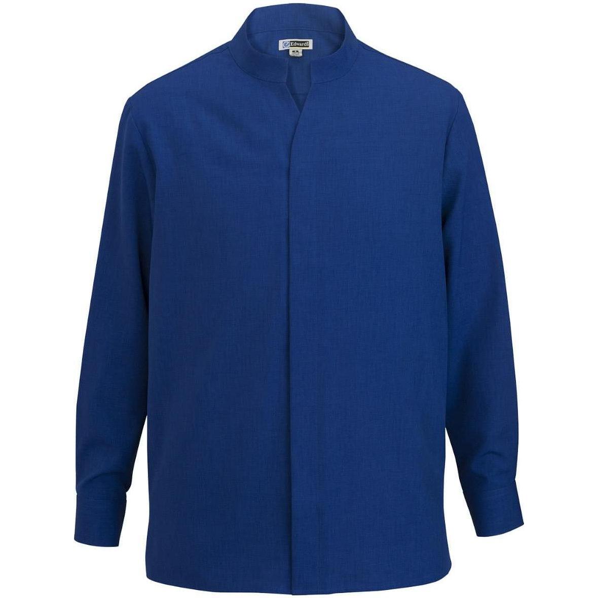no-logo Edwards Bastiste Stand Up Collar Shirt-Dress Shirts-Edwards-Cobalt-S-Thread Logic