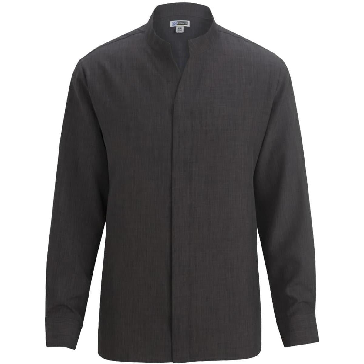 no-logo Edwards Bastiste Stand Up Collar Shirt-Dress Shirts-Edwards-Steel Grey-S-Thread Logic