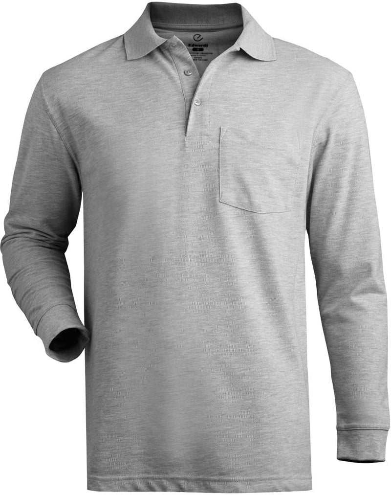 Edwards Blended Pique Long Sleeve Polo With Pocket