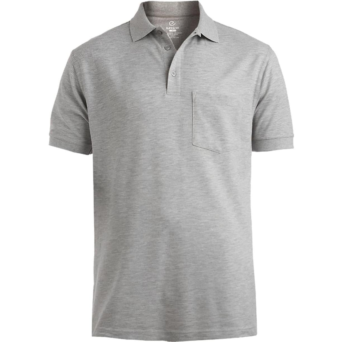 no-logo Edwards Blended Pique Short Sleeve Polo With Pocket
