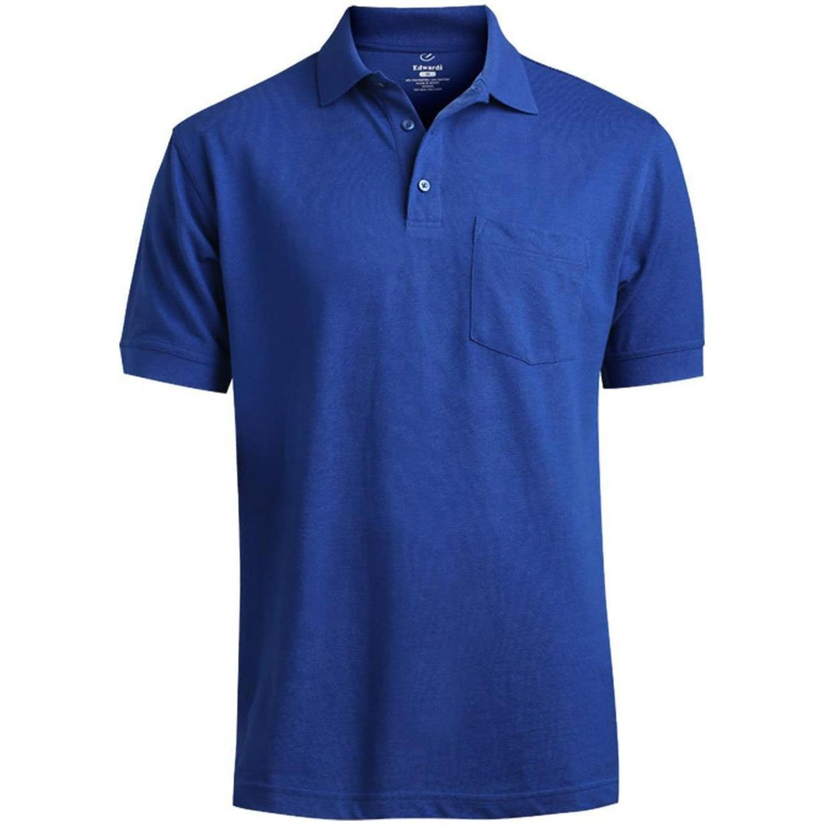 no-logo Edwards Blended Pique Short Sleeve Polo With Pocket