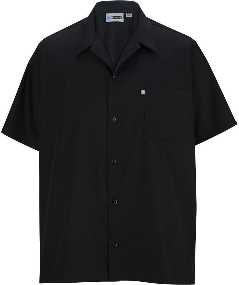 Edwards Button Front Short Sleeve Cook Shirt with Mesh