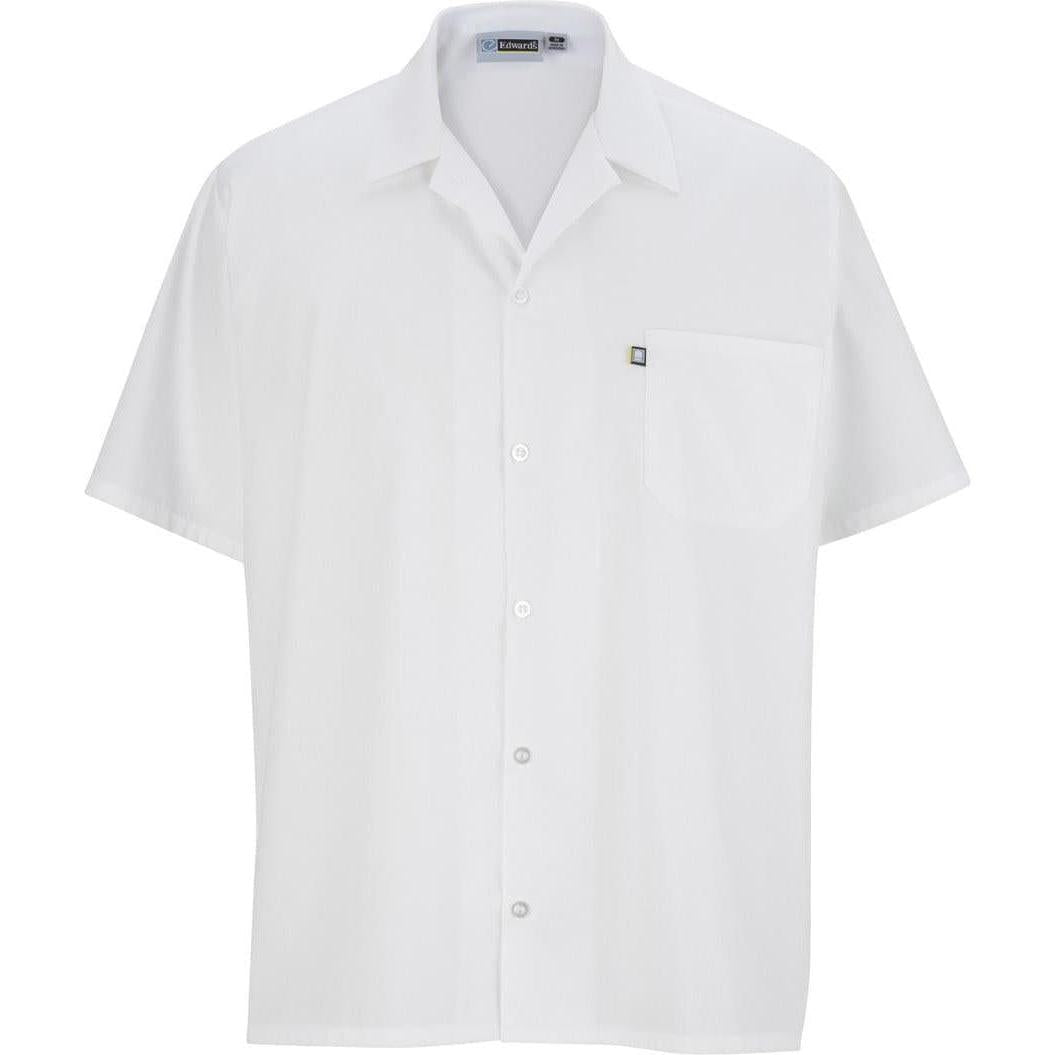 no-logo Edwards Button Front Short Sleeve Cook Shirt with Mesh-Men's Dress Workwear-Edwards-White (Discontinued)-XS-Thread Logic