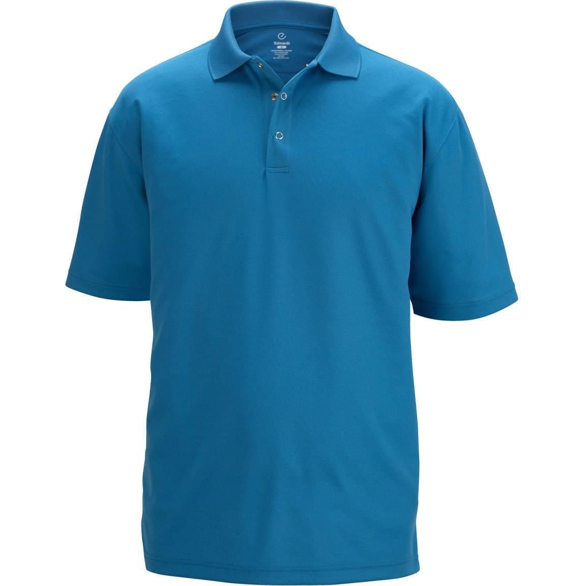 no-logo Edwards Food Service Mesh Polo With Snap Front