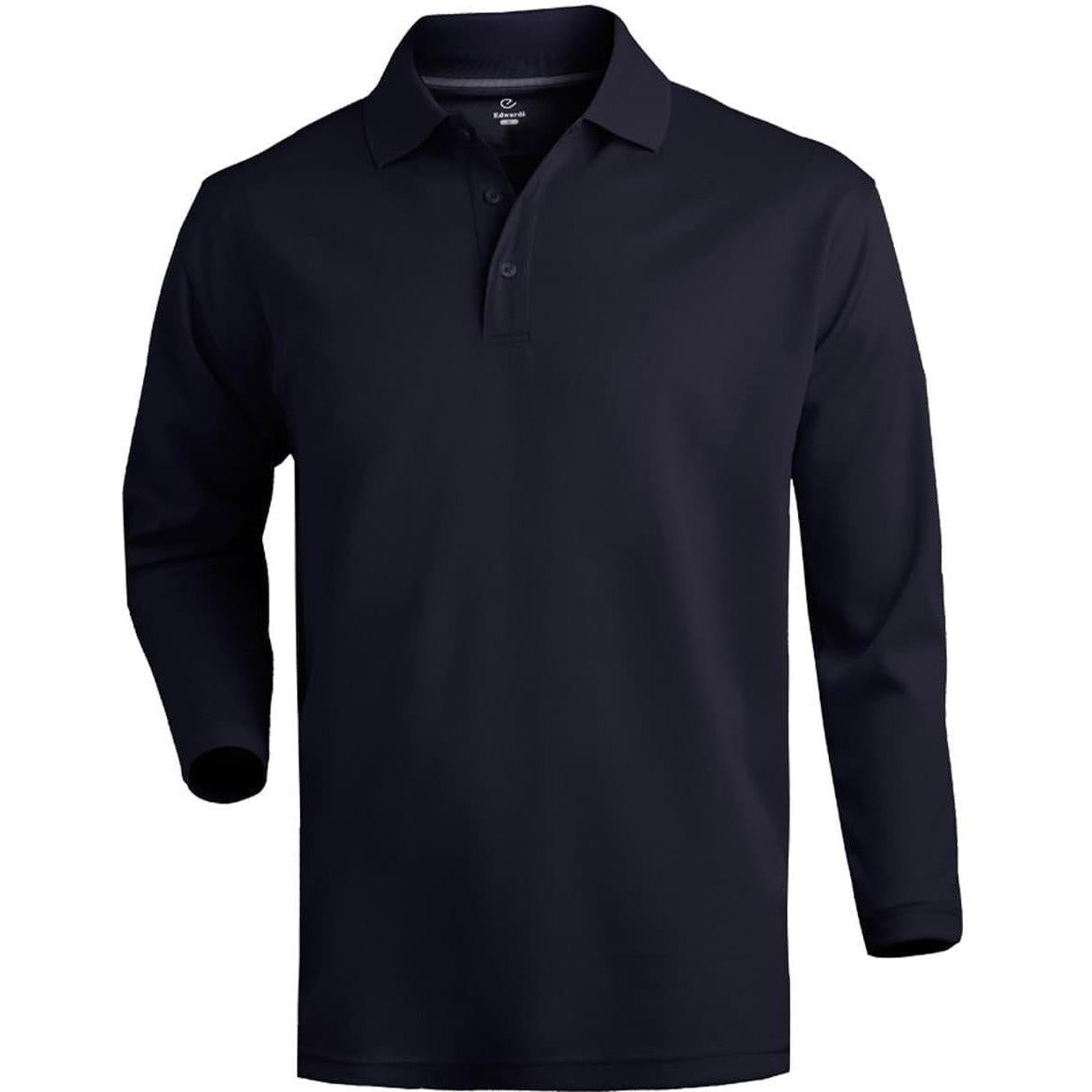 no-logo Edwards Hi Performance Mesh Long Sleeve Polo