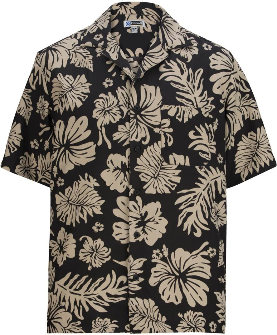 Edwards Hibiscus 2 Color Camp Shirt 1036 with Custom Embroidery