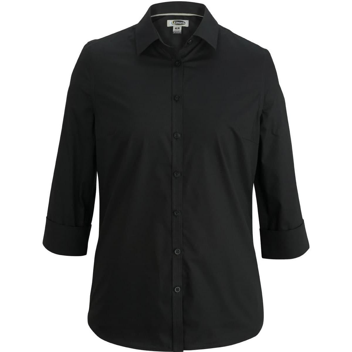 no-logo Edwards Ladies 3/4 Sleeve Stretch Broadcloth Shirt