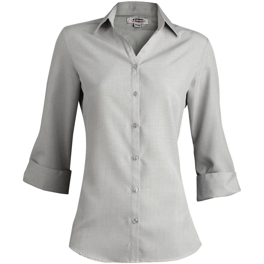 no-logo Edwards Women's Bastiste 3/4 Sleeve Shirt-Dress Shirts-Edwards-Platinum-XS-Thread Logic