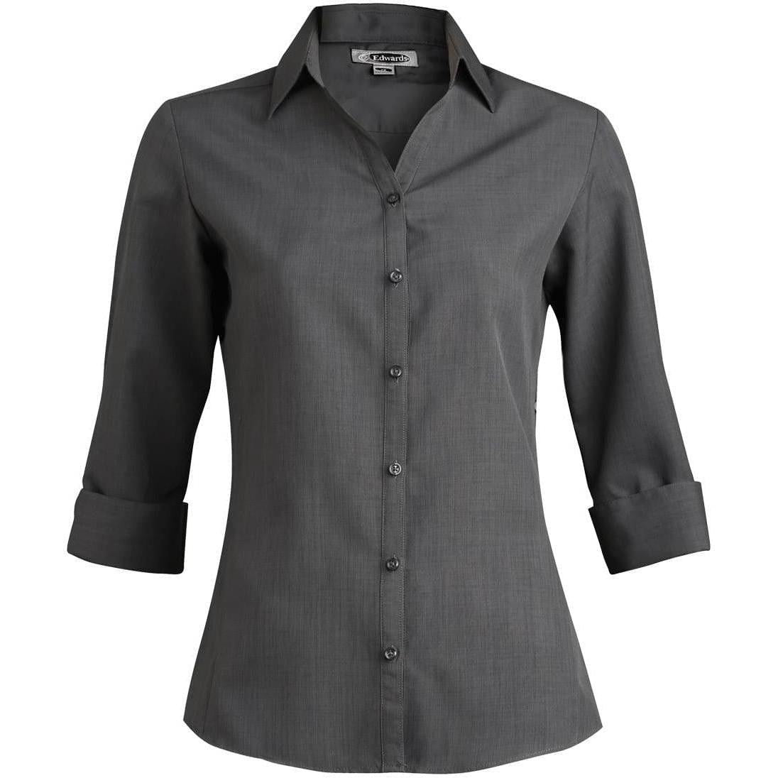 no-logo Edwards Women's Bastiste 3/4 Sleeve Shirt-Dress Shirts-Edwards-Steel Grey-XS-Thread Logic
