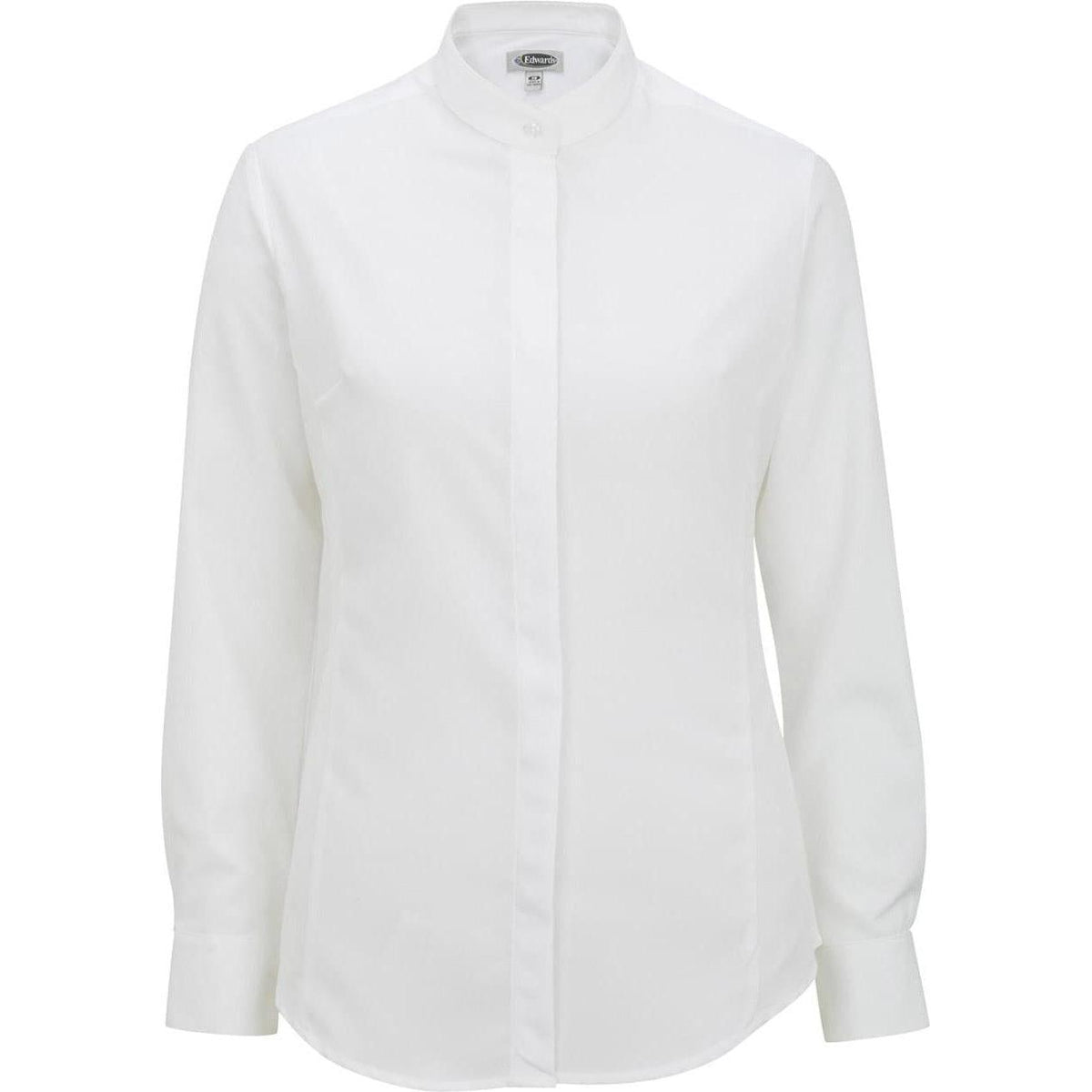 no-logo Edwards Women's Bastiste Banded Collar Shirt-Dress Shirts-Edwards-White-XS-Thread Logic